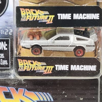 Jada Back to the Future 3-Pack Time Machine Nano Toy Vehicle Hollywood NEW - Thumbnail 4