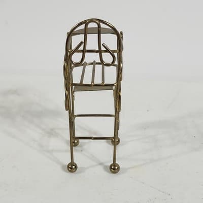 Vintage Miniature Brass Baby High Chair 1:12 Dollhouse Furniture - Thumbnail 6