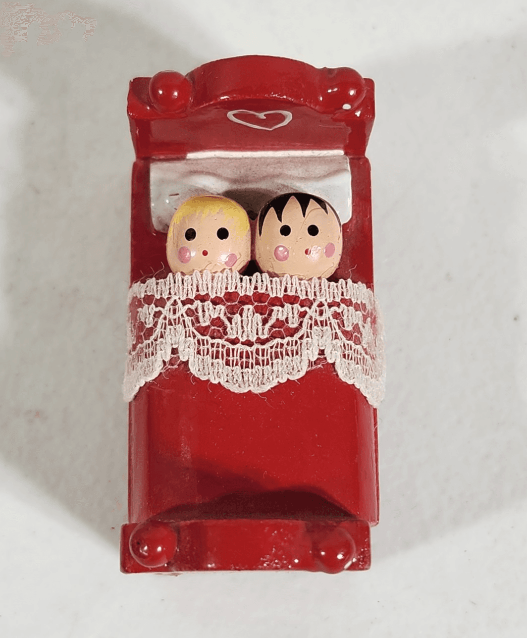 Painted Wooden Dollhouse Cradle and Doll Nursery Miniature Furniture