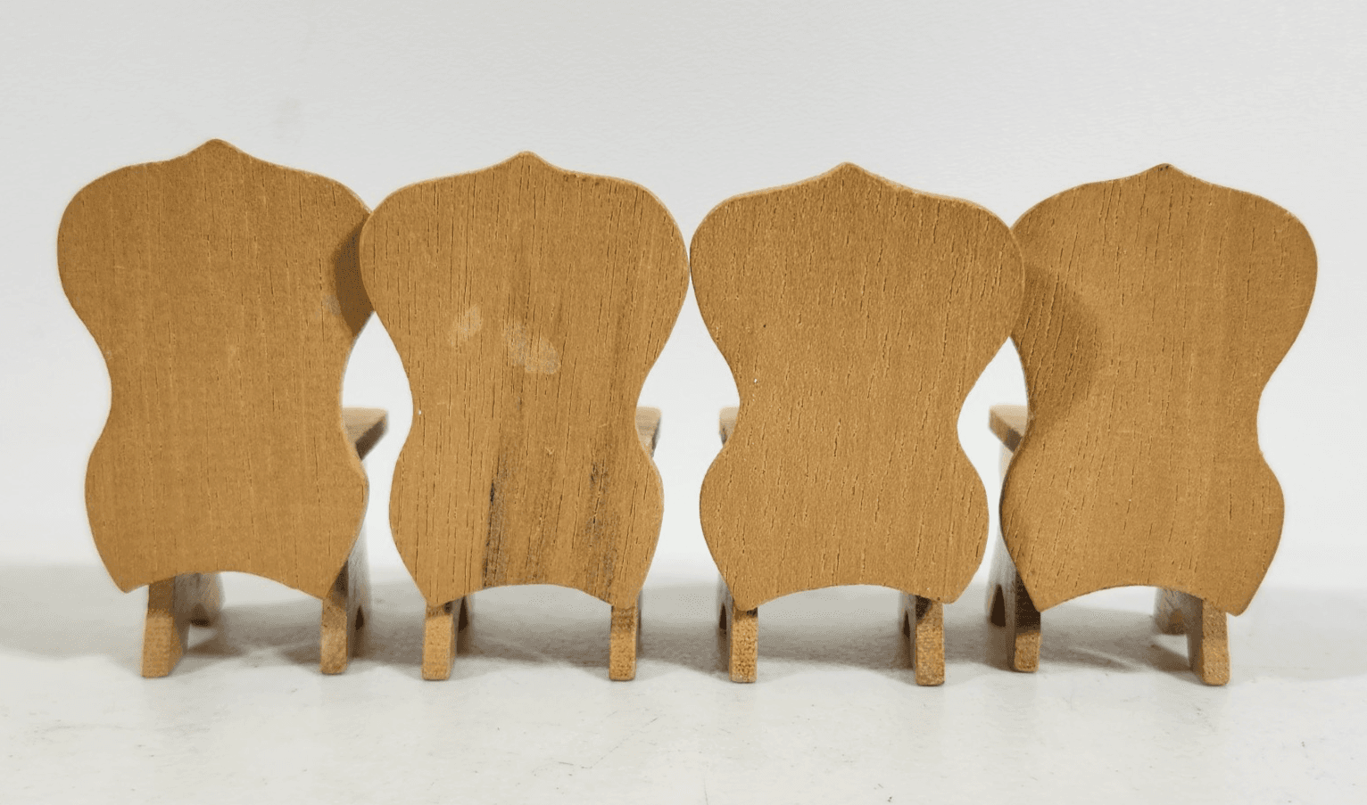 Hand-Painted Wooden Tulip Table Chairs Set Doll House Furniture Miniature - Thumbnail 8