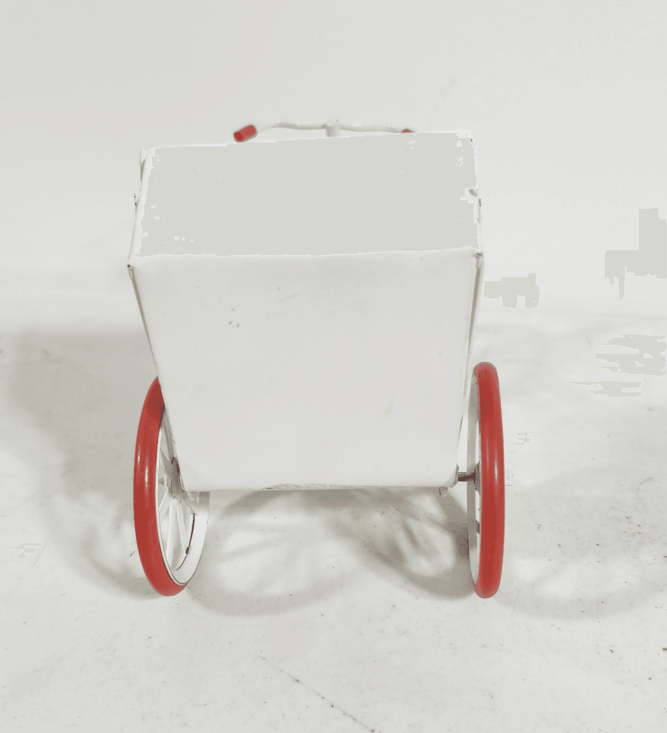 Miniature Dollhouse Furniture Vintage Tricycle White Red Bike Metal Toy - Thumbnail 6