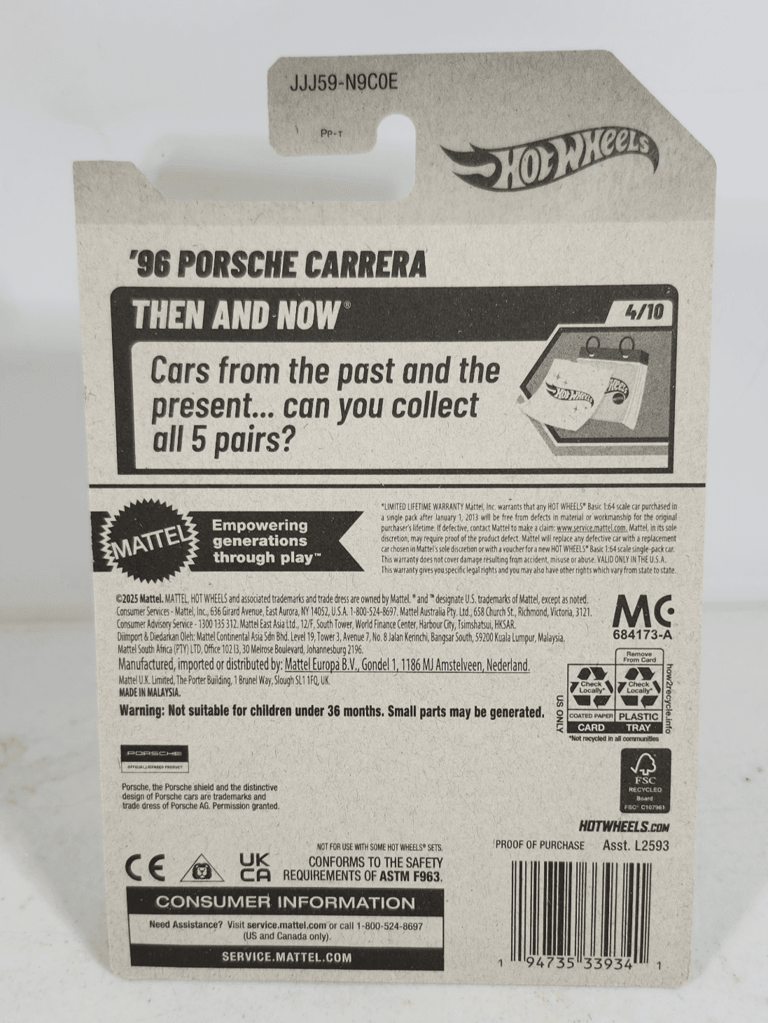 2026 Hot Wheels '96 Porsche Carrera Then And Now Orange Car 1/64 Toy NEW - Thumbnail 5