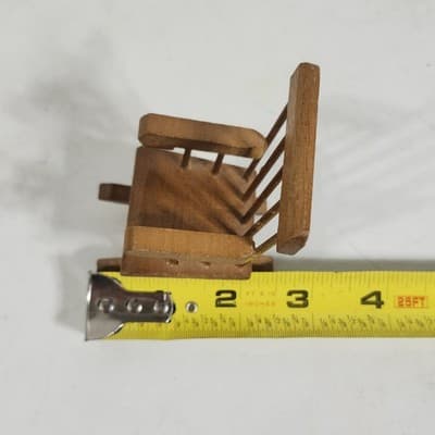 Miniature Wooden Doll Rocking Chair Decoration Dollhouse Furniture Wood - Thumbnail 7