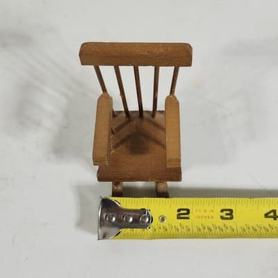 Miniature Wooden Doll Rocking Chair Decoration Dollhouse Furniture Wood - Thumbnail 6