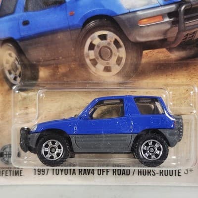 2026 Matchbox 1997 Toyota RAV4 Off Road/ Hors-Route Blue Car 1/64 Toy NEW - Thumbnail 2