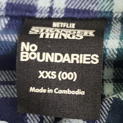 Stranger Things Women's XXS Shirt WSQK Radio Flannel Button Up NEW - Thumbnail 7
