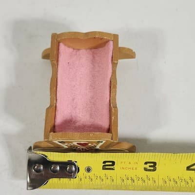 Vintage Dora Kuhn Blue Dollhouse Miniature Baby Cradle Hand Painted W Germany - Thumbnail 7