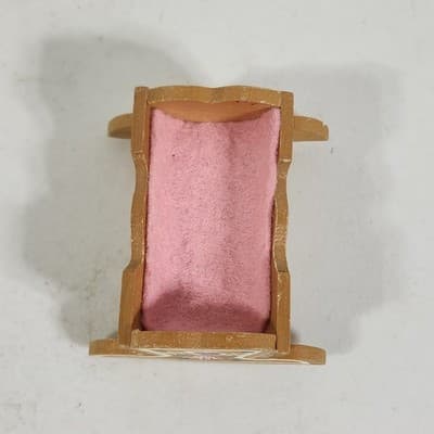 Vintage Dora Kuhn Blue Dollhouse Miniature Baby Cradle Hand Painted W Germany - Thumbnail 2