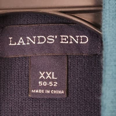 Lands End Pullover Mens XXL 1/4 Zip Long Sleeve Sweatshirt Green - Thumbnail 7