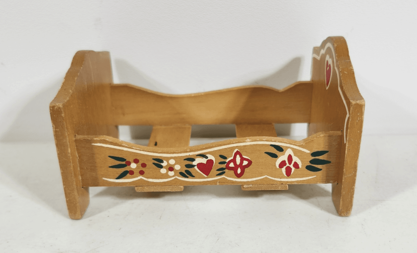 1/12 Miniature Vintage Wooden Bed Dollhouse Bedroom Furniture Toy Painted - Thumbnail 7