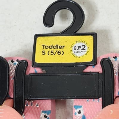 Pink Owl Toddler Girl's Flip Flops Sandals Size 5-6 NEW - Thumbnail 4