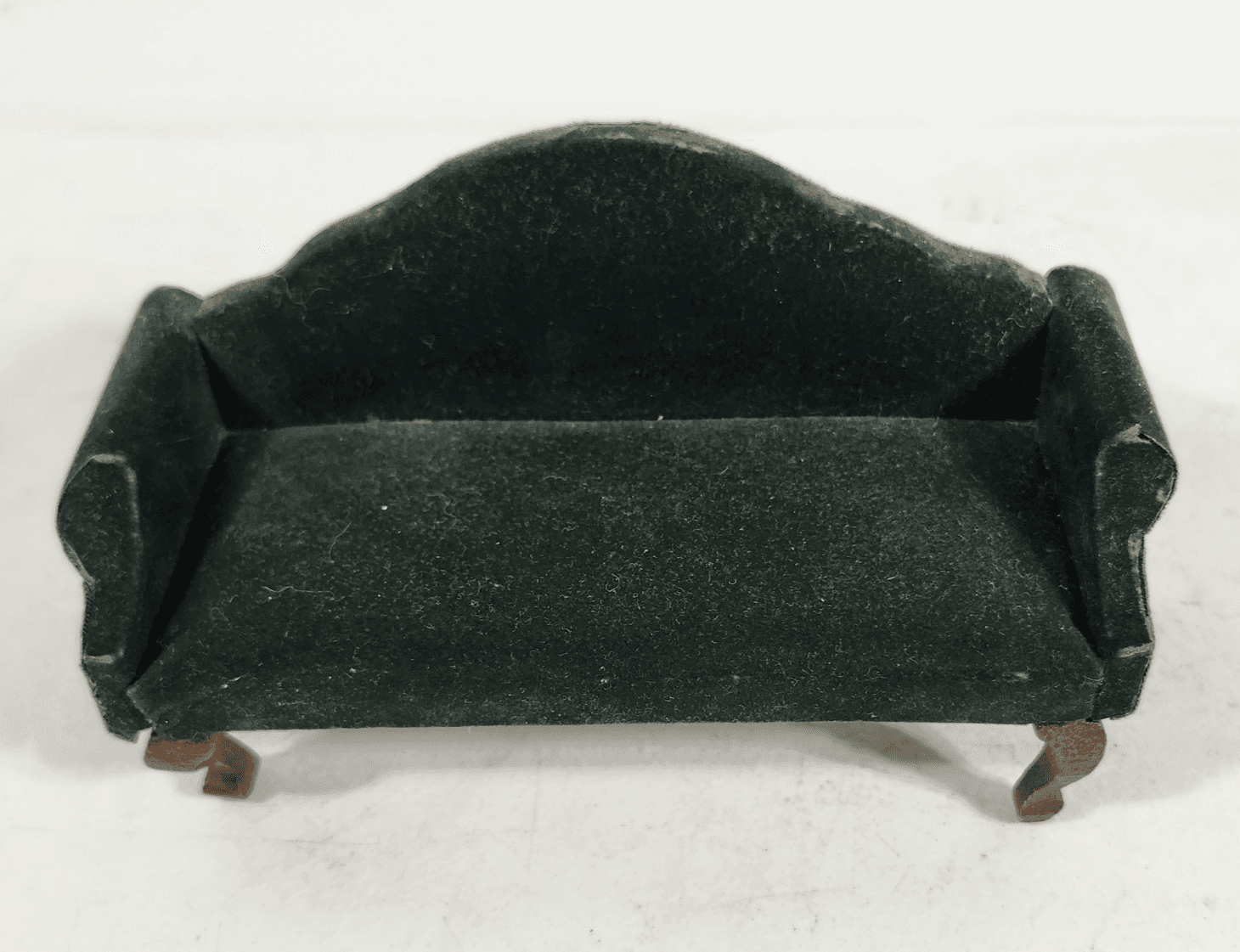 Antique Dollhouse Couch 6” Toy Furniture Green - Thumbnail 2