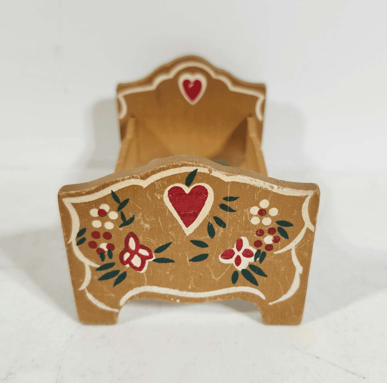 1/12 Miniature Vintage Wooden Bed Dollhouse Bedroom Furniture Toy Painted - Thumbnail 5