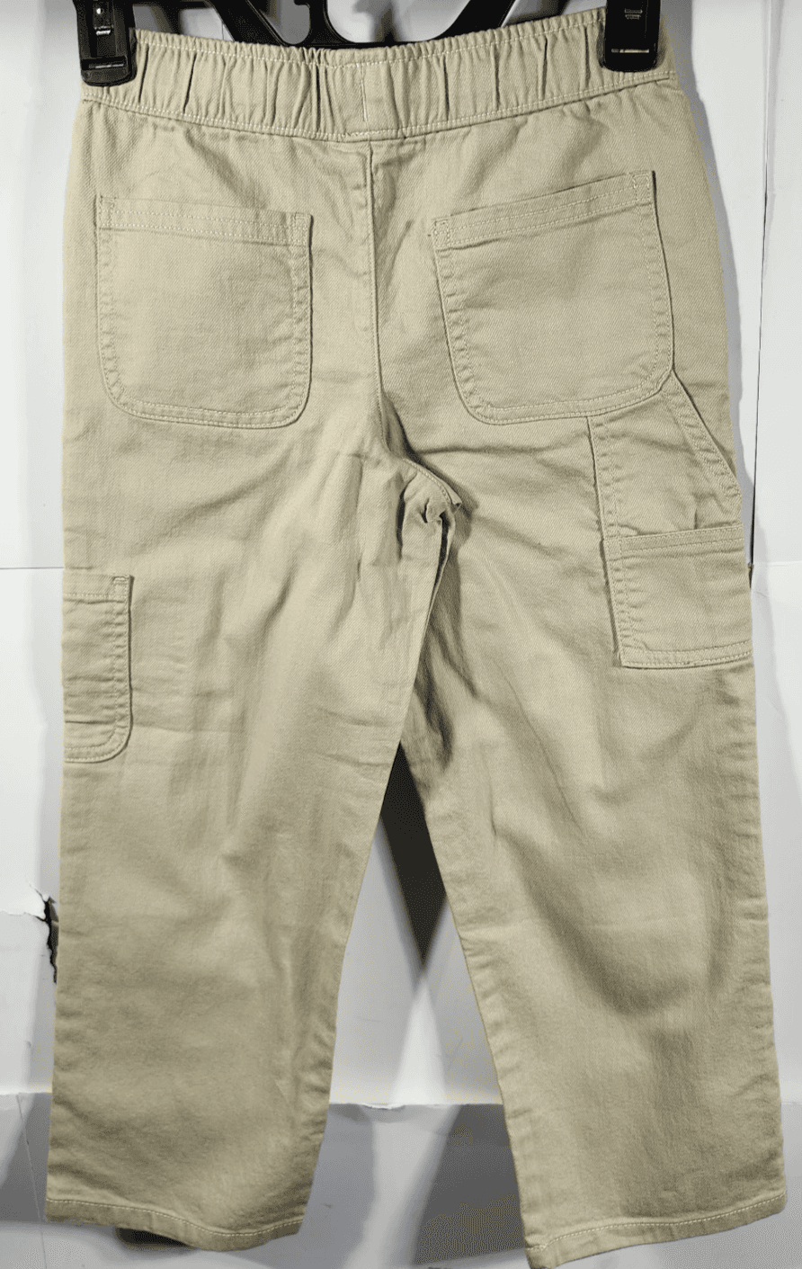 Carpenter Pants Boys 6 Beige Straight Stretch Waist With Pockets Wonder Nation - Thumbnail 4