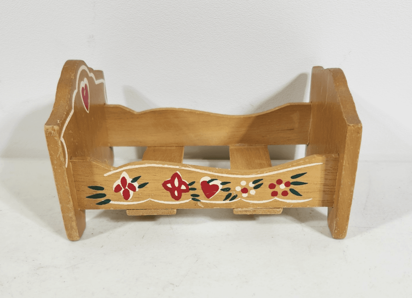 1/12 Miniature Vintage Wooden Bed Dollhouse Bedroom Furniture Toy Painted - Thumbnail 9