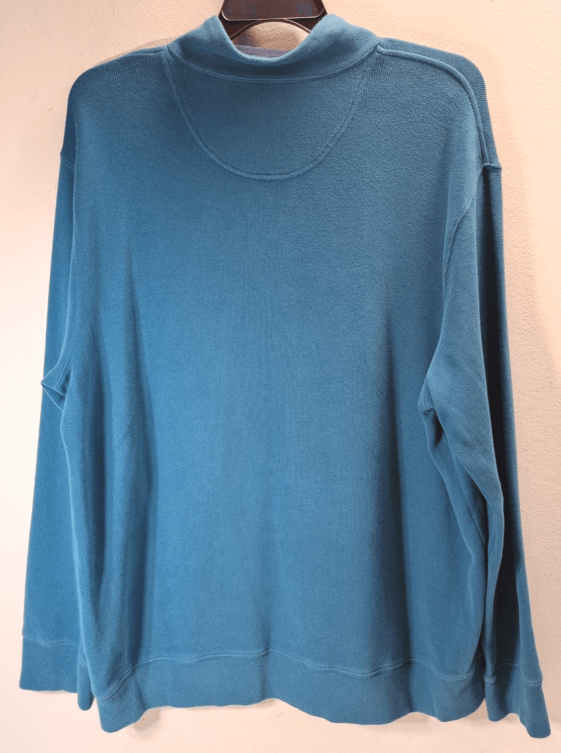 Lands End Pullover Mens XXL 1/4 Zip Long Sleeve Sweatshirt Green - Thumbnail 4