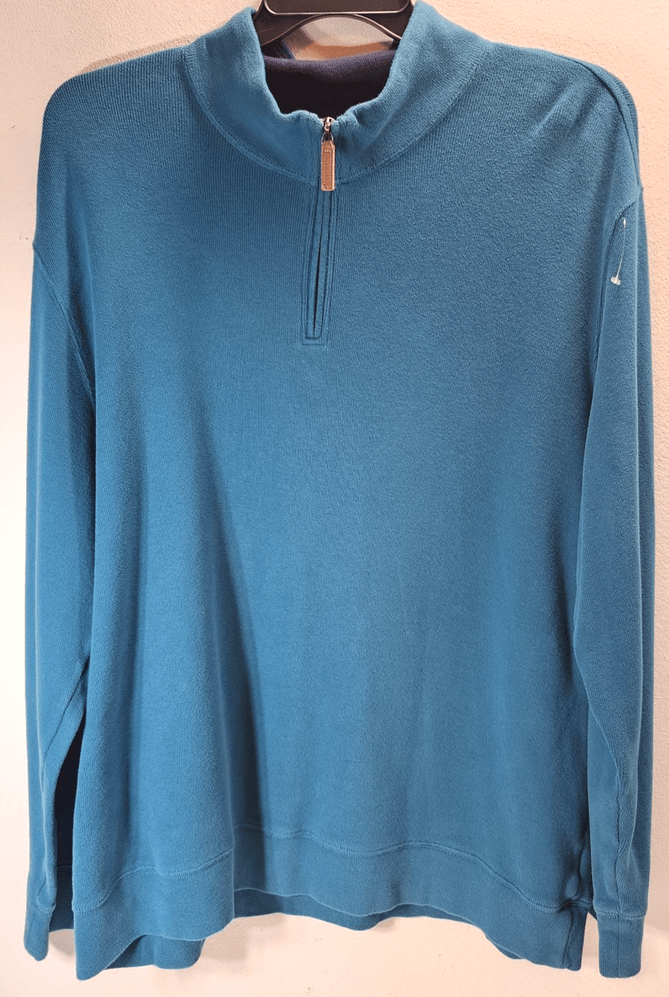 Lands End Pullover Mens XXL 1/4 Zip Long Sleeve Sweatshirt Green - Thumbnail 5