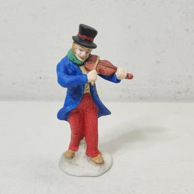Russ Old Fashioned Christmas Porcelain Collection 9726 Man With Violin Figure - Thumbnail 5