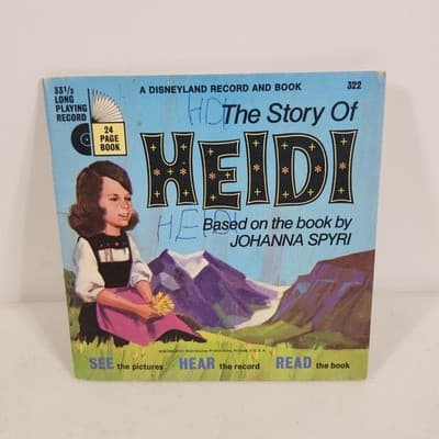 The Story of Heidi 24 Page Read Along With Record 33 1/3 RPM & Books Vintage - Thumbnail 4