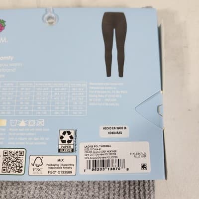 Women's Small Beyond Soft Thermal Pants Gray Fruit of the Loom NEW - Thumbnail 4