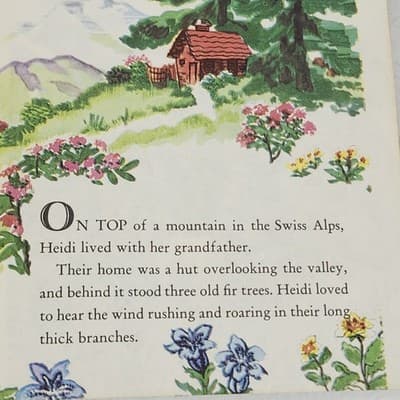The Story of Heidi 24 Page Read Along With Record 33 1/3 RPM & Books Vintage - Thumbnail 13