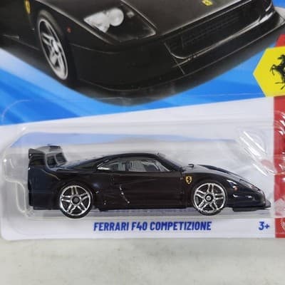 Hot Wheels Exotics Ferrari F40 Competizione Black Car 1/64 Toy Vehicle NEW - Thumbnail 2