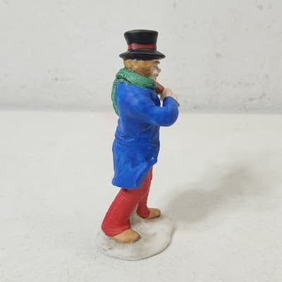 Russ Old Fashioned Christmas Porcelain Collection 9726 Man With Violin Figure - Thumbnail 9