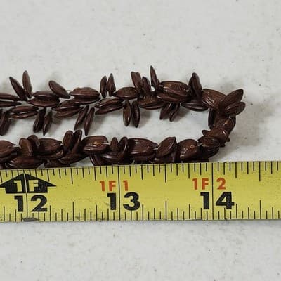 Vintage Handmade Tribal Hawaiian Island Koa Seed Necklace Tropical Island - Thumbnail 2
