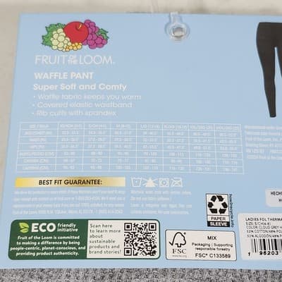 Women's Small Beyond Soft Thermal Pants Gray Fruit of the Loom NEW - Thumbnail 5