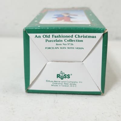 Russ Old Fashioned Christmas Porcelain Collection 9726 Man With Violin Figure - Thumbnail 4