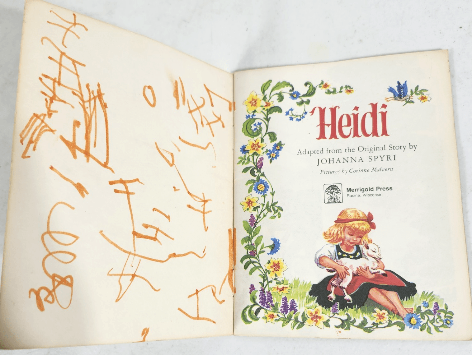 The Story of Heidi 24 Page Read Along With Record 33 1/3 RPM & Books Vintage - Thumbnail 11