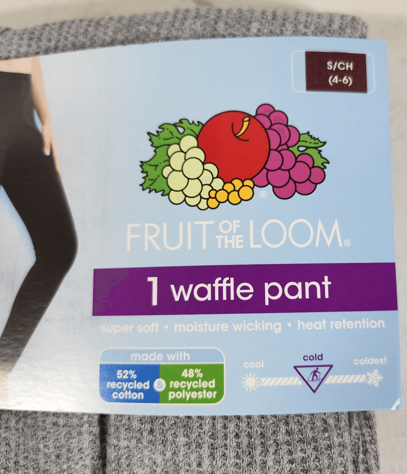 Women's Small Beyond Soft Thermal Pants Gray Fruit of the Loom NEW - Thumbnail 2