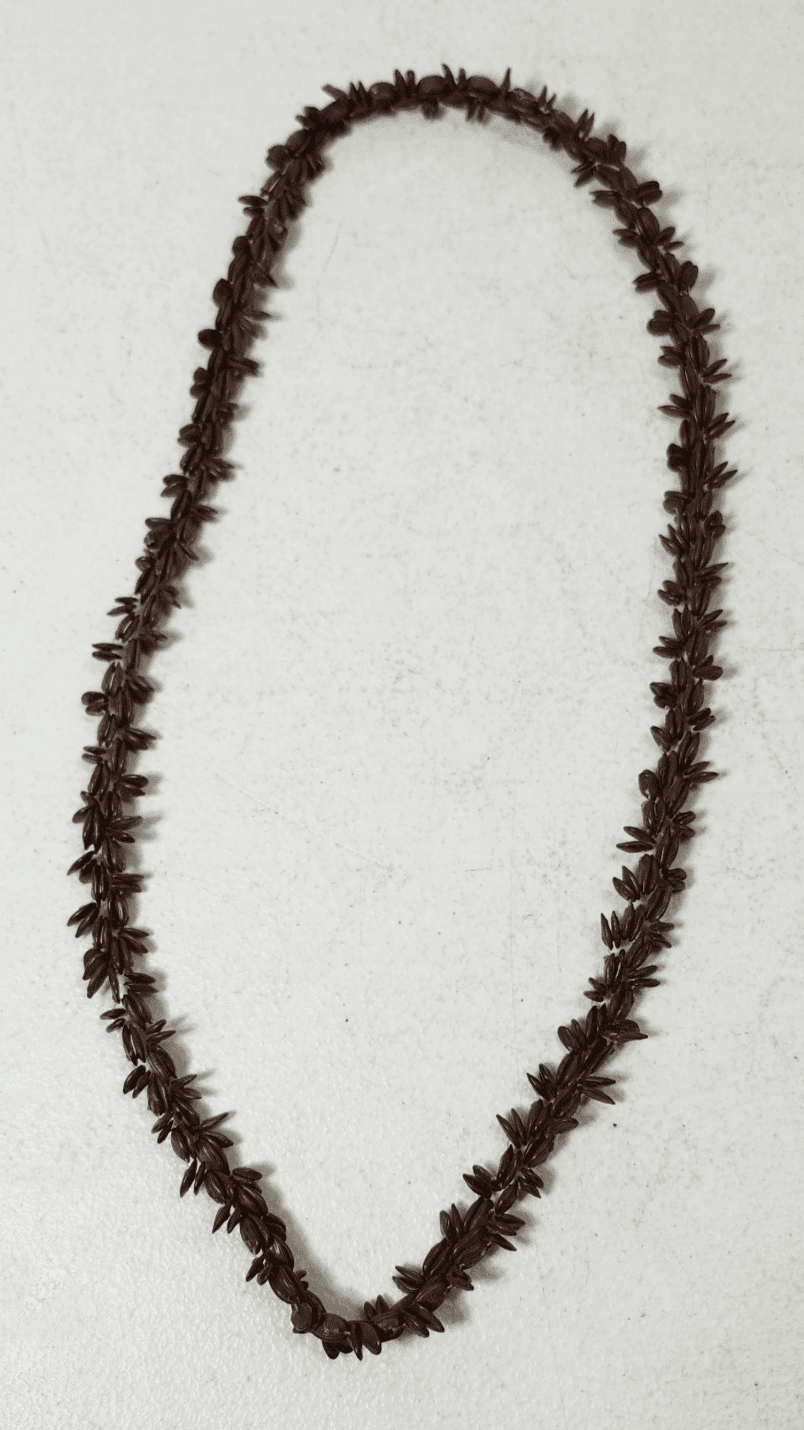Vintage Handmade Tribal Hawaiian Island Koa Seed Necklace Tropical Island - Thumbnail 4