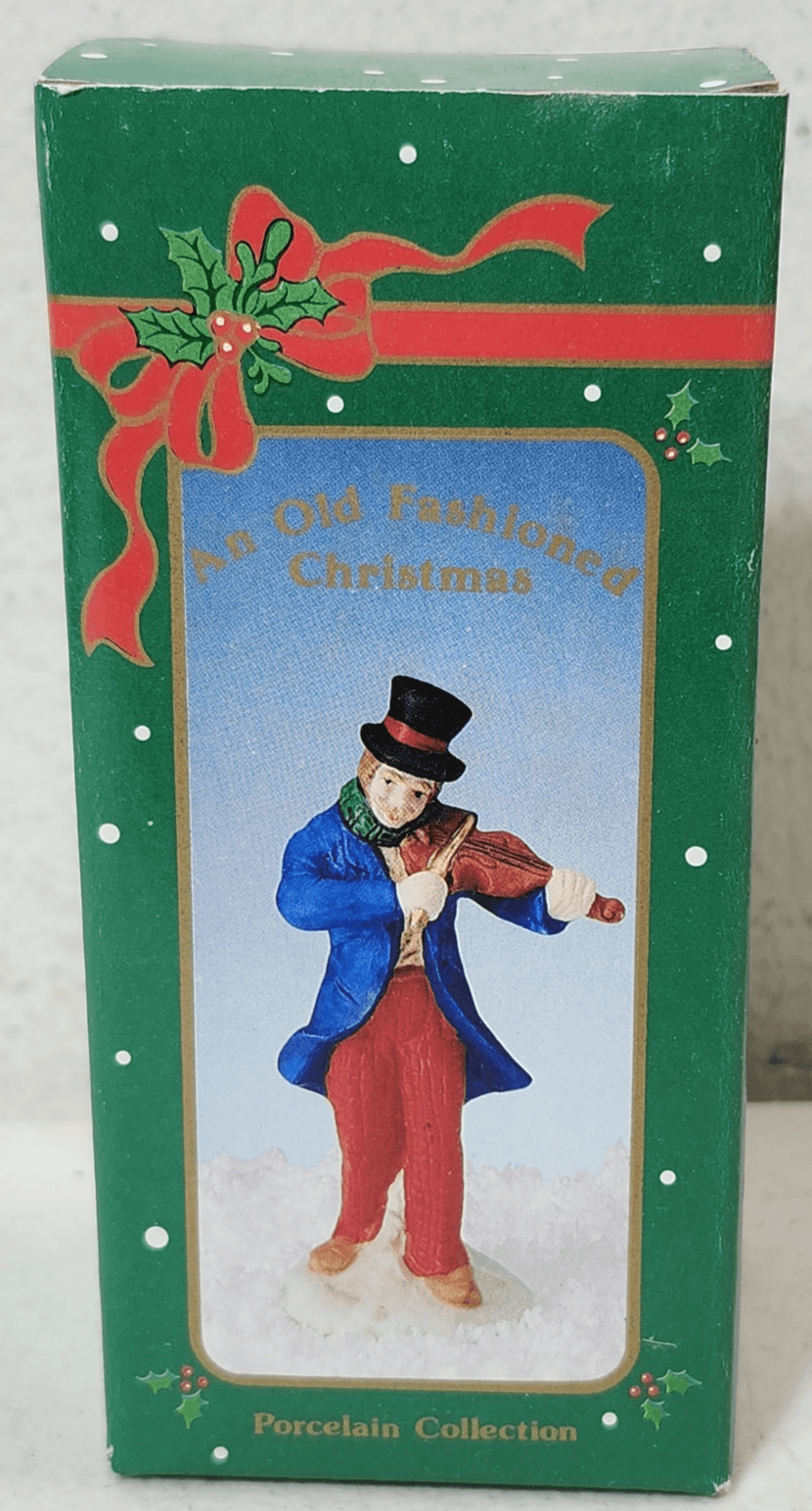 Russ Old Fashioned Christmas Porcelain Collection 9726 Man With Violin Figure - Thumbnail 2