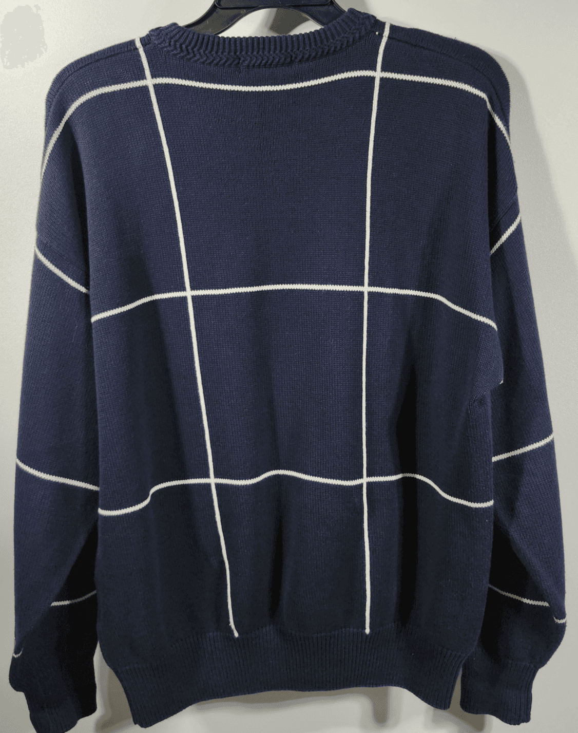 Nautica Sweater Men's L Blue White Stripe Pullover 100% Cotton Long Sleeve - Thumbnail 6