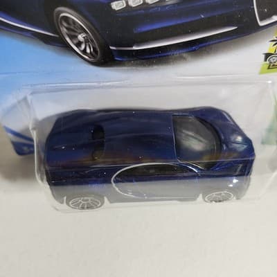 Hot Wheels '16 Bugatti Chiron HW Exotics Blue Car 1/64 Toy Vehicle NEW - Thumbnail 3