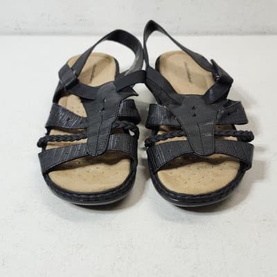 Comfort Strappy Sandals Women's Size 8.5 Black Cloudwalkers - Thumbnail 2