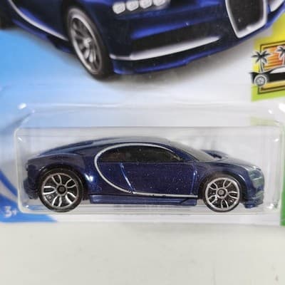Hot Wheels '16 Bugatti Chiron HW Exotics Blue Car 1/64 Toy Vehicle NEW - Thumbnail 2