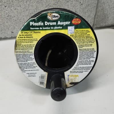 Cobra Products Plastic Drum Auger 1/4" X 20' Cable - Thumbnail 2