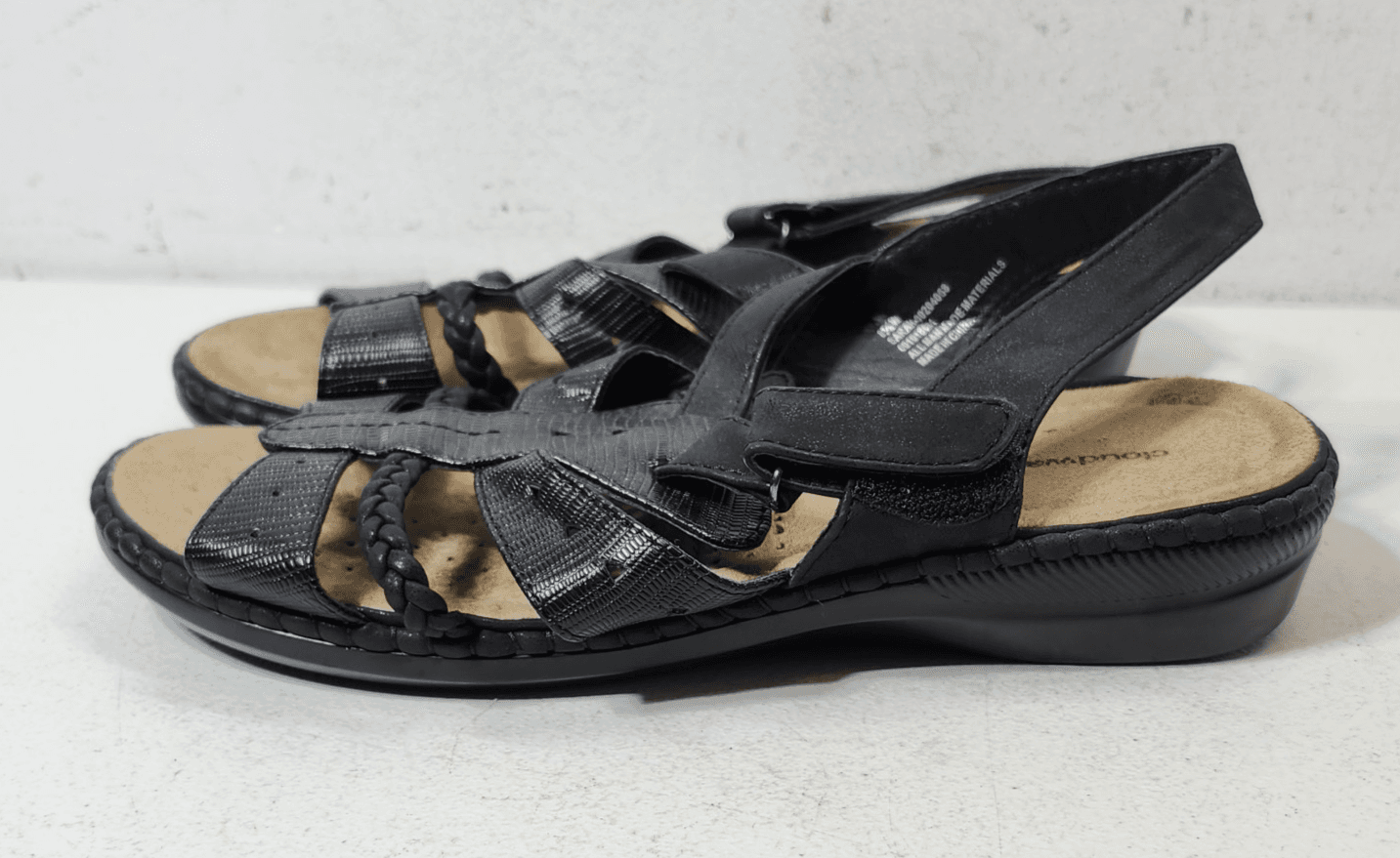 Comfort Strappy Sandals Women's Size 8.5 Black Cloudwalkers - Thumbnail 4