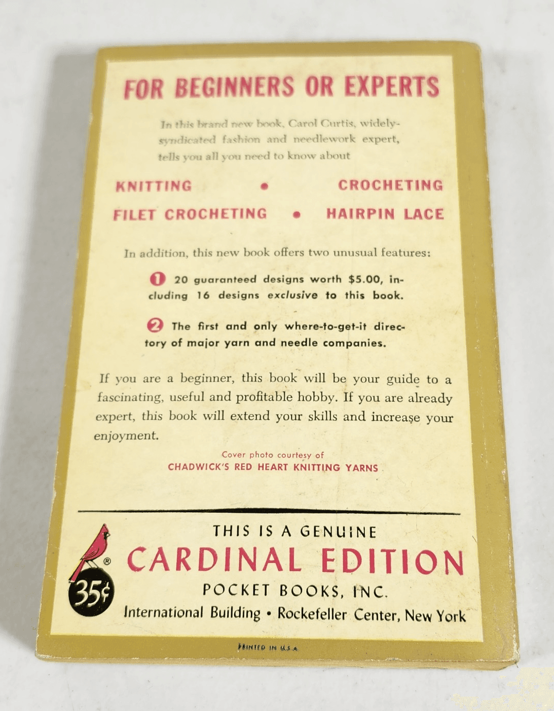 Carol Curtis' Complete Book of Knitting and Crocheting 1961 Pocket Books PB - Thumbnail 2