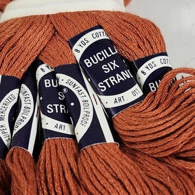 Bucilla 15 Skeins 6 Strand Cotton Embroidery Thread 2614 Orange Bundle Lot New - Thumbnail 2