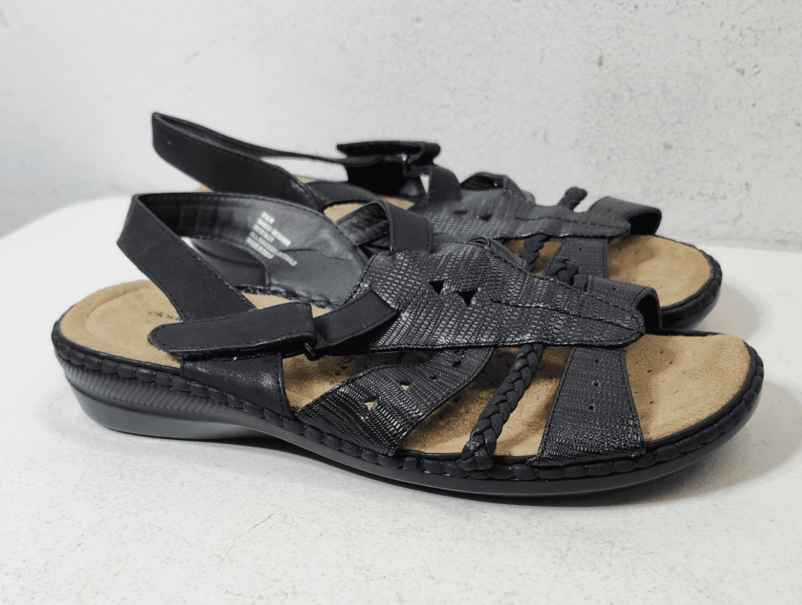 Comfort Strappy Sandals Women's Size 8.5 Black Cloudwalkers - Thumbnail 8