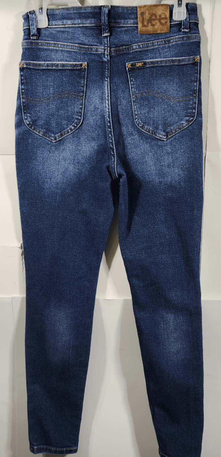 Lee Jeans Womens 28 Blue Denim High Rise Skinny Pants - Thumbnail 4