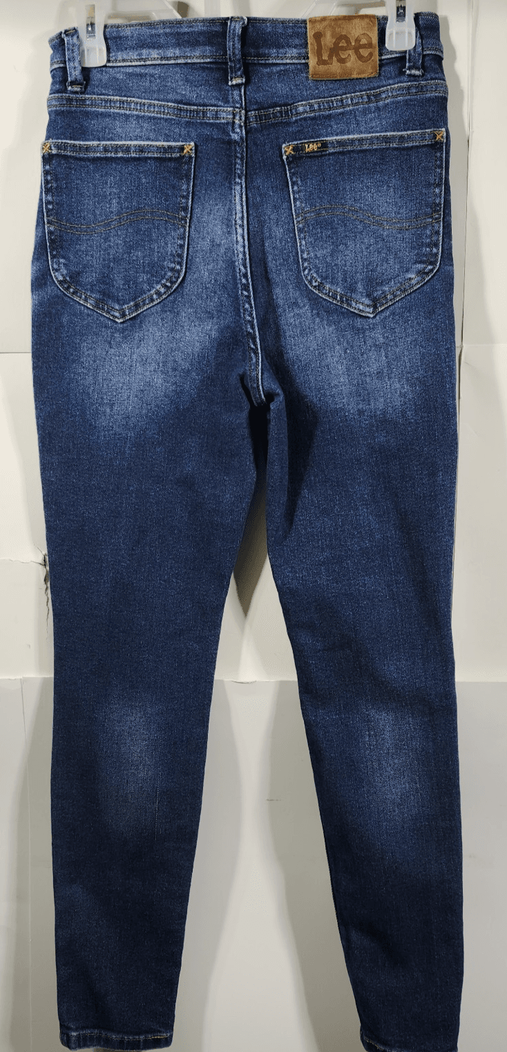 Lee Jeans Womens 28 Blue Denim High Rise Skinny Pants - Thumbnail 6