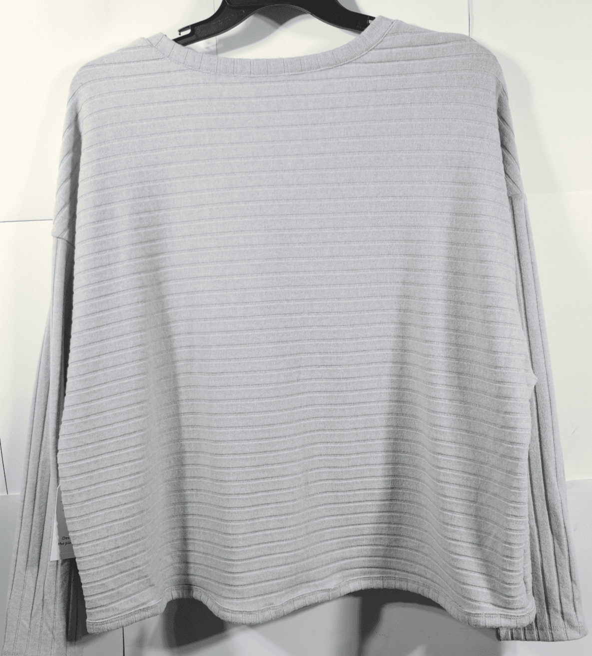 Time and Tru Women's XXL Shirt Ribbed Hacci V-neck Top Gray NEW - Thumbnail 6