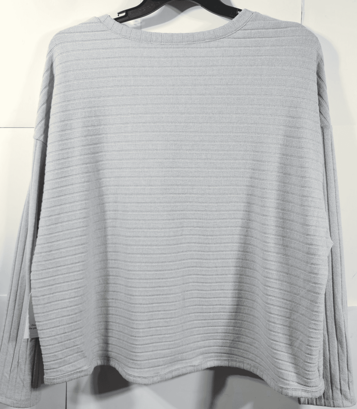 Time and Tru Women's XXL Shirt Ribbed Hacci V-neck Top Gray NEW - Thumbnail 4