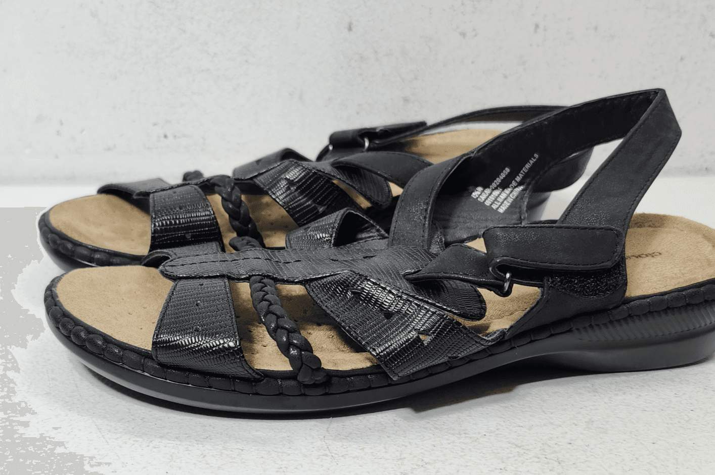 Comfort Strappy Sandals Women's Size 8.5 Black Cloudwalkers - Thumbnail 5