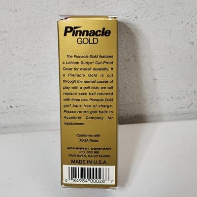 Pinnacle Gold Box of 3 Sleeve Golf Balls Gold Box USA Made - Thumbnail 2