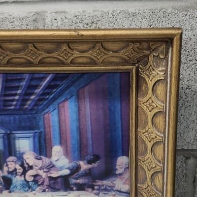 Vintage The Last Supper 3D Picture Framed 19" X 15" Religious Home Decor - Thumbnail 6